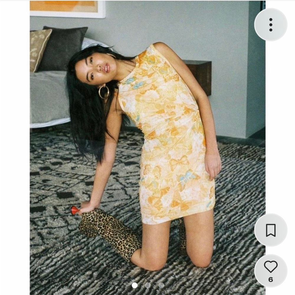 Butterfly print with jean dress worn once size medium